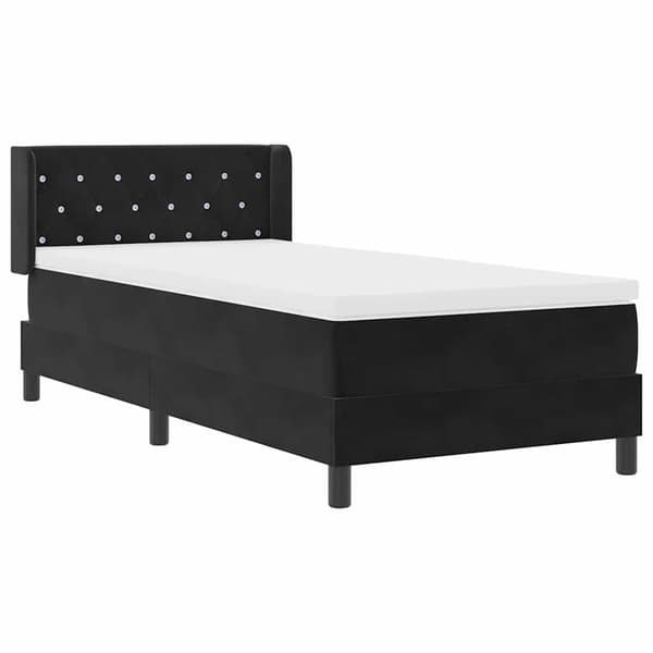 vidaXL Box spring seng med madras Sort 200 x 100 cm Polyester