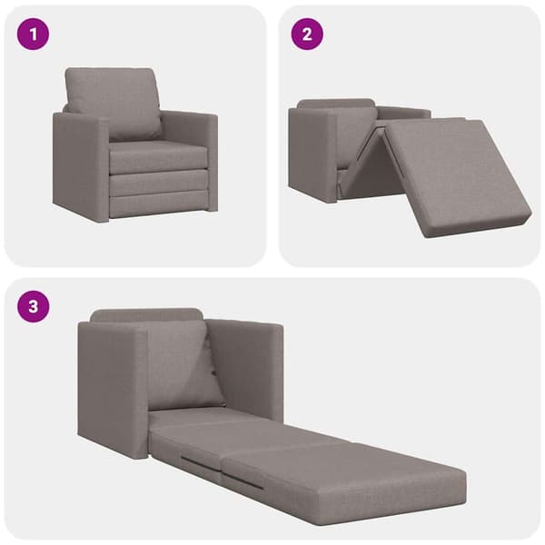vidaXL Sovesofa 60cm Gråbrun Stof