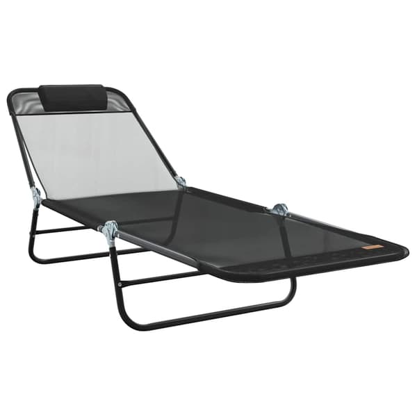 vidaXL Foldestol 2 pcs Sort 182 x 55 x 85,5 cm Textilene