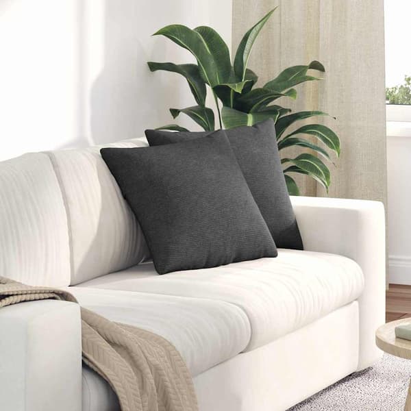 vidaXL Sofapuder 2 pcs Mørkegrå 45 x 45 cm Velourstof