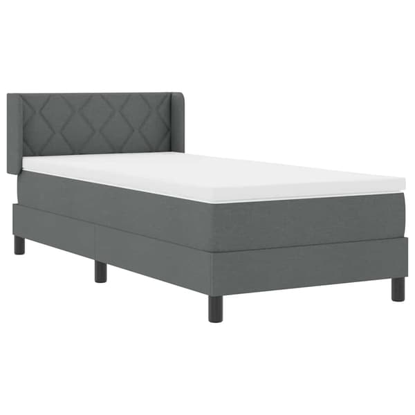 vidaXL Box spring seng med madras Mørkegrå 200 x 100 cm Polyester