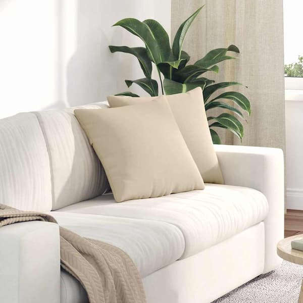 vidaXL Sofapuder 2 pcs Creme 45 x 45 cm Stof