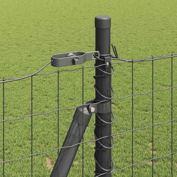 vidaXL Hegn med stolper Grå 1.5 x 10 m Stål