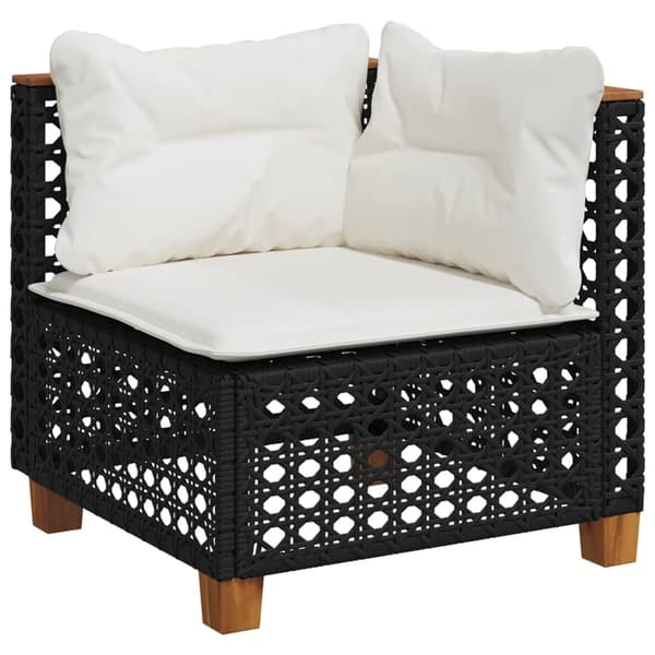 vidaXL sofasæt til haven 10 dele med hynder polyrattan sort
