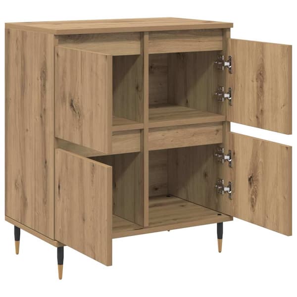 vidaXL Sideboard Artisan Egetræ 60 x 35 x 70 cm