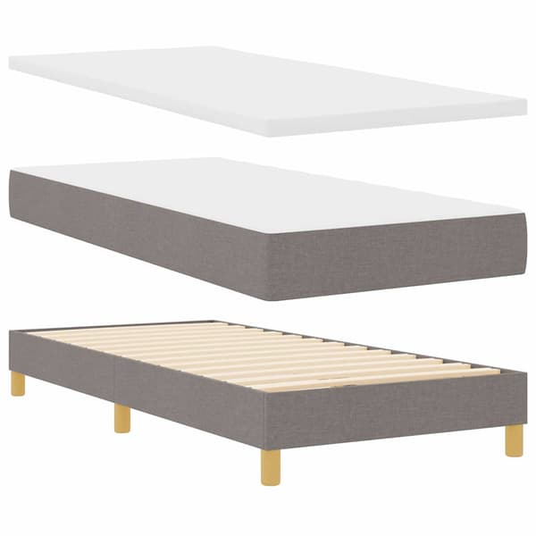 vidaXL Box spring seng med madras Gråbrun 200 x 100 cm Polyester