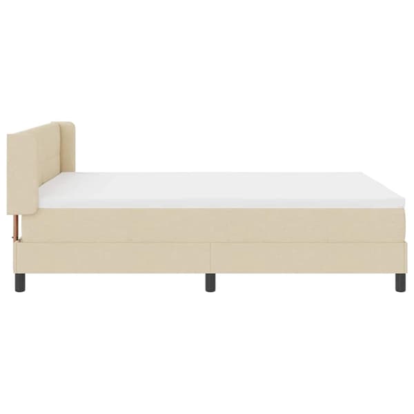 vidaXL Box spring seng med madras Creme 190 x 140 cm Polyester