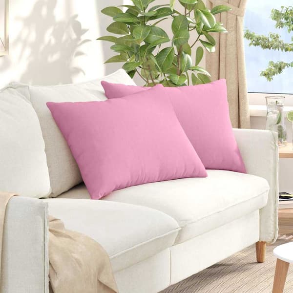 vidaXL Sofapuder 2 pcs Lyserød 70 x 50 cm Stof
