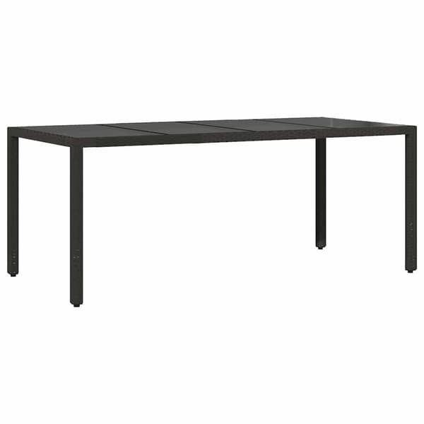 vidaXL Have Spisebordssæt 7 pcs Sort polyrattan