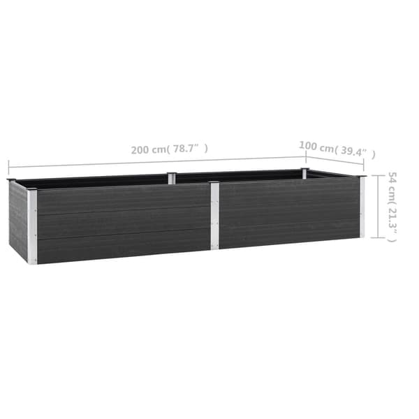 vidaXL højbed 200x100x54 cm WPC grå
