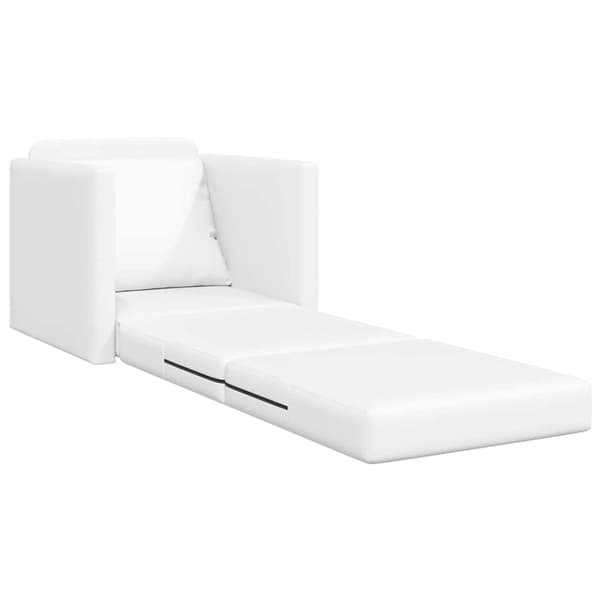 vidaXL Sovesofa 60cm Hvid Kunstlæder