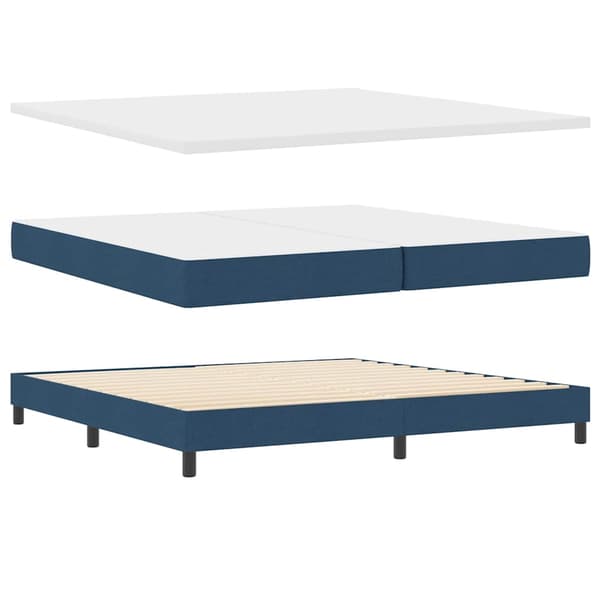 vidaXL Box spring seng med madras Blå 200 x 200 cm Polyester