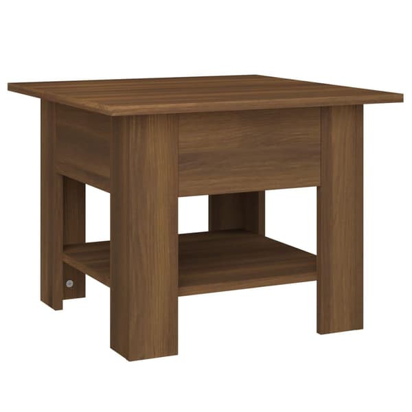 vidaXL sofabord 55x55x42 cm spånplade brun egetræsfarve