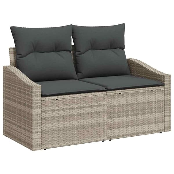 vidaXL Sofa Sæt med pude 7 pcs Lys Grå og Grå polyrattan