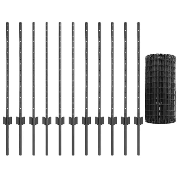 vidaXL Hegn med stolper Grå 0.8 x 25 m Stål