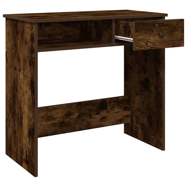 vidaXL skrivebord 80x40x75 cm konstrueret træ røget egetræsfarve