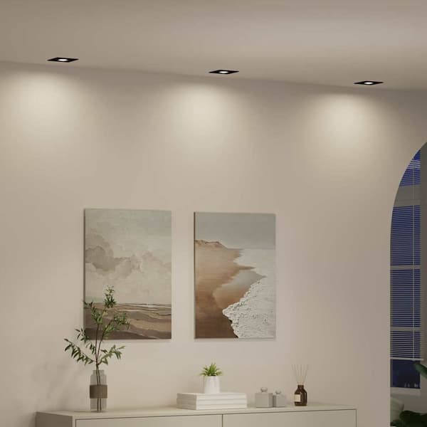 vidaXL Spotlight 24 pcs Sort 9 x 9 x 2 cm Aluminium