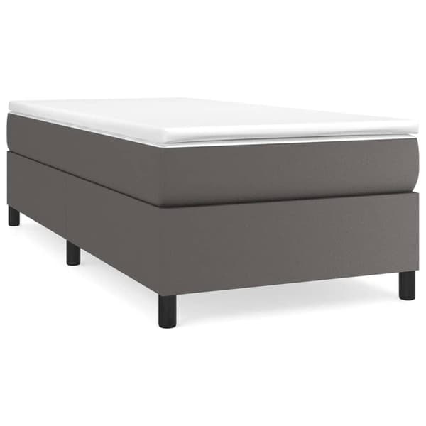 vidaXL Boxspring sengeramme 100x200 cm kunstlæder grå
