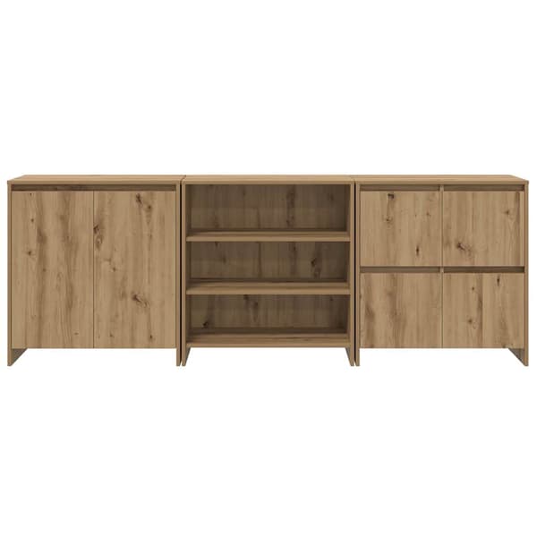 vidaXL Sideboard 3 pcs Artisan Egetræ 70 x 41 x 75 cm Konstrueret træ