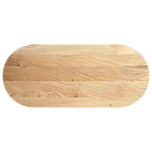 vidaXL bordplade 140x60x4 cm massivt egetræ oval