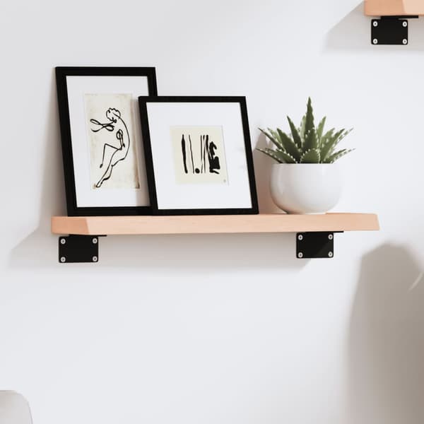 vidaXL væghylde 40x10x2 cm ubehandlet massivt egetræ