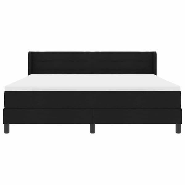 vidaXL Box spring seng med madras Sort 200 x 180 cm Polyester