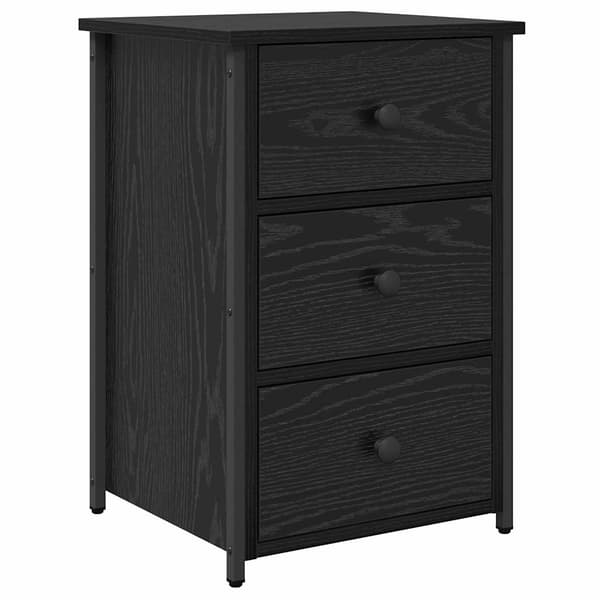 vidaXL Natskab 2 pcs Sort eg 40 x 36 x 60 cm Solid genbrugs træ