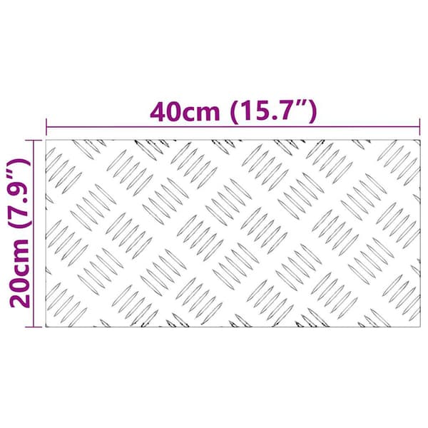 vidaXL Trappe Tread Rektangulær 2 pcs Sølv 40 x 20 cm Aluminium