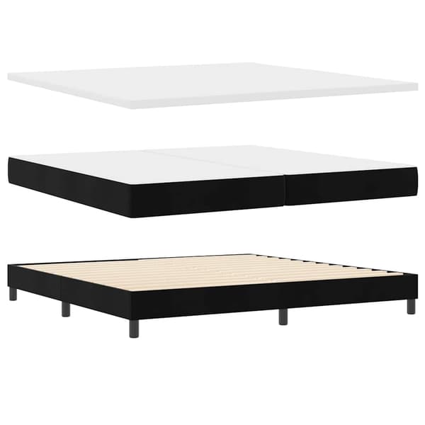 vidaXL Box spring seng med madras Sort 200 x 200 cm Polyester
