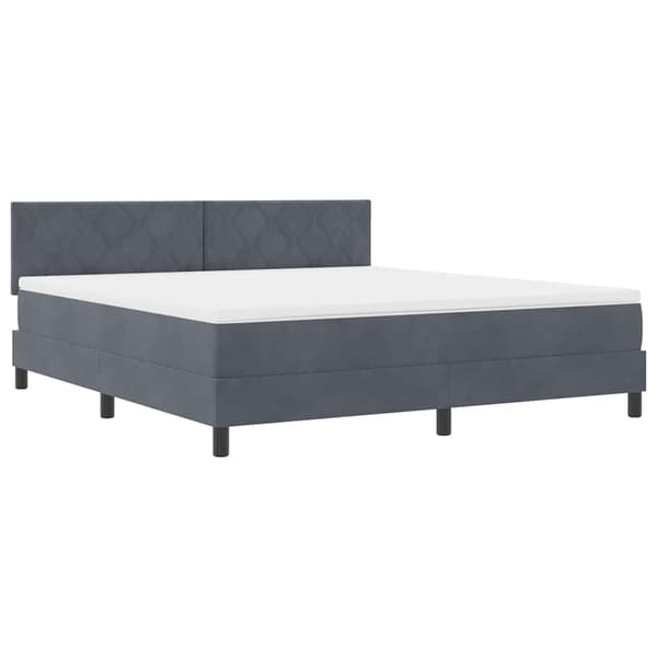 vidaXL Box spring seng med madras Mørkegrå 180 x 200 cm Fløjl