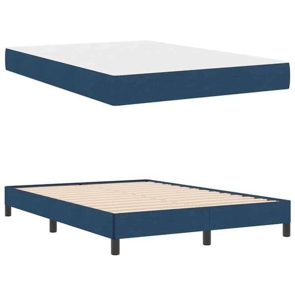 vidaXL Box spring seng med madras Blå 160 x 200 cm Stof