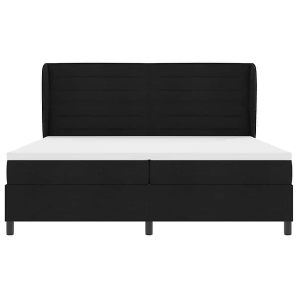 vidaXL Box spring seng med madras Sort 200 x 200 cm Stof