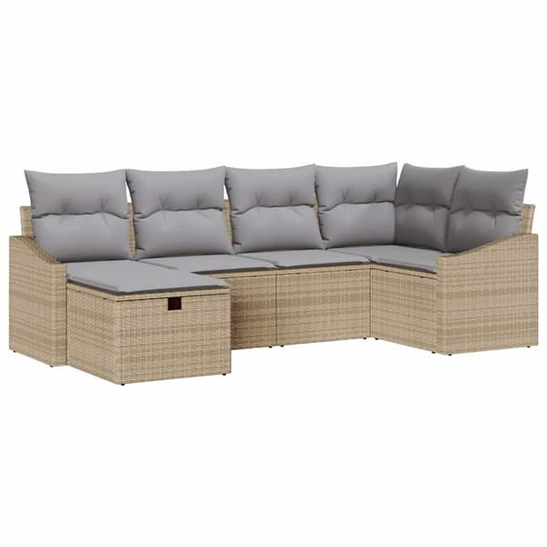 vidaXL Sofa Sæt med pude 6 pcs polyrattan