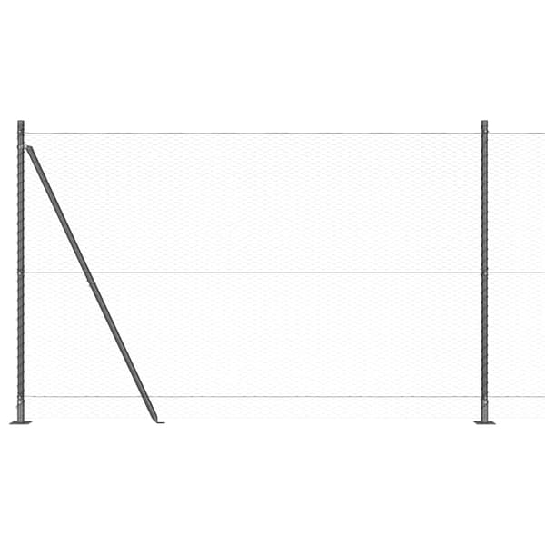 vidaXL Hegn med stolper Grå 1.5 x 25 m PVC-belagte stål