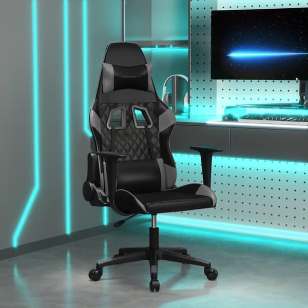 vidaXL gamingstol kunstlæder sort og grå