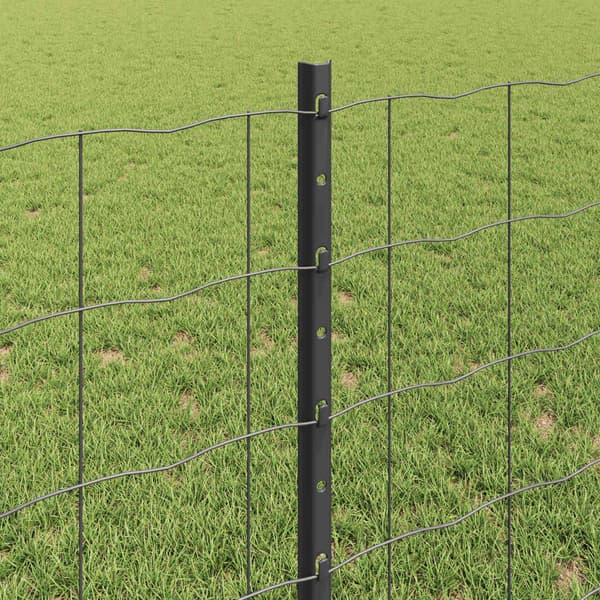 vidaXL Hegn med post Grå 0,8 x 10 m Stål