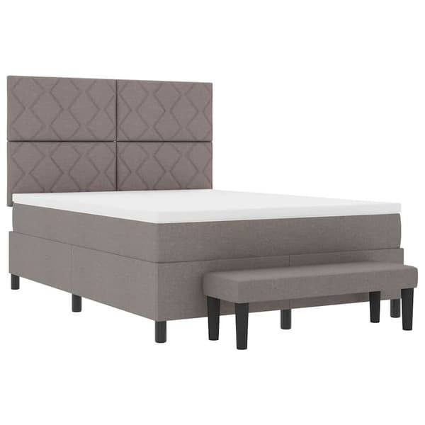 vidaXL Box spring seng med madras Gråbrun 160 x 200 cm Stof