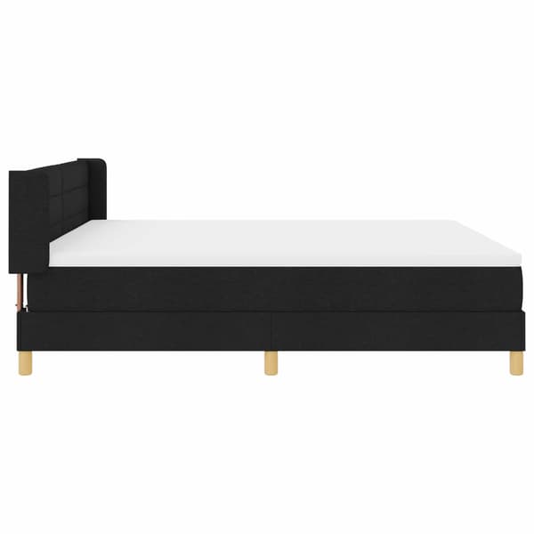 vidaXL Box spring seng med madras Sort 200 x 180 cm Polyester