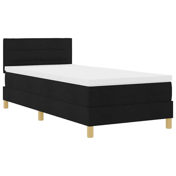 vidaXL Box spring seng med madras Sort 100 x 200 cm Stof