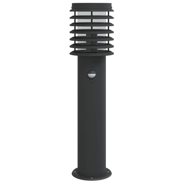 vidaXL udendørs standerlampe med sensor 60 cm rustfrit stål sort