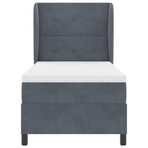 vidaXL Box spring seng med madras Mørkegrå 200 x 80 cm Polyester