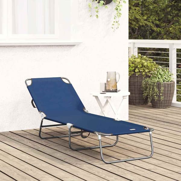 vidaXL Foldestol Blå 188 x 57 x 86,5 cm Polyester