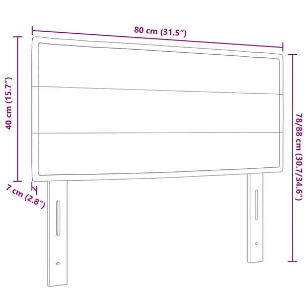 vidaXL Hovedgærde Creme 80 cm Stof