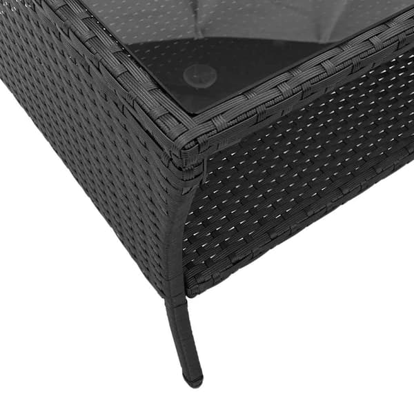 vidaXL sofasæt til haven 6 dele med hynder polyrattan sort