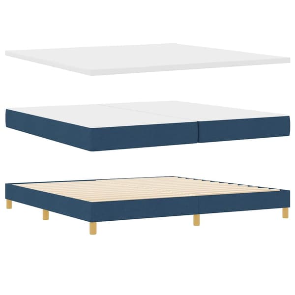 vidaXL Box spring seng med madras Blå 200 x 200 cm Polyester