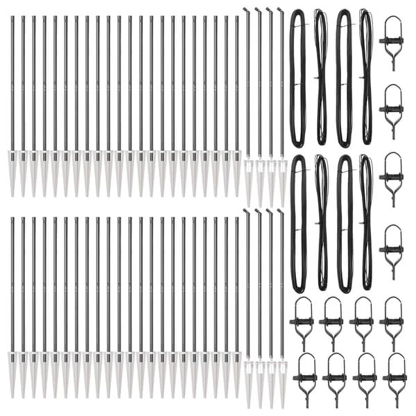 vidaXL Hegnspæl 52 pcs Grå 3,2 x 3,2 x 185 cm