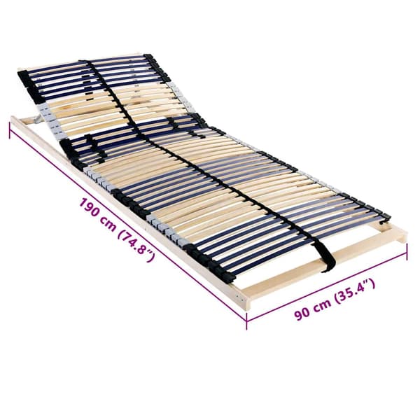 vidaXL Lamelbund Brun 90 x 190 cm Solid bøg