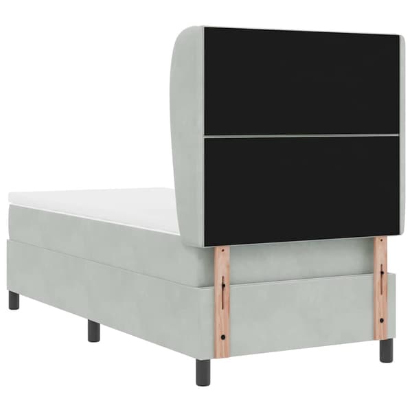vidaXL Box spring seng med madras Lysegrå 200 x 90 cm Polyester