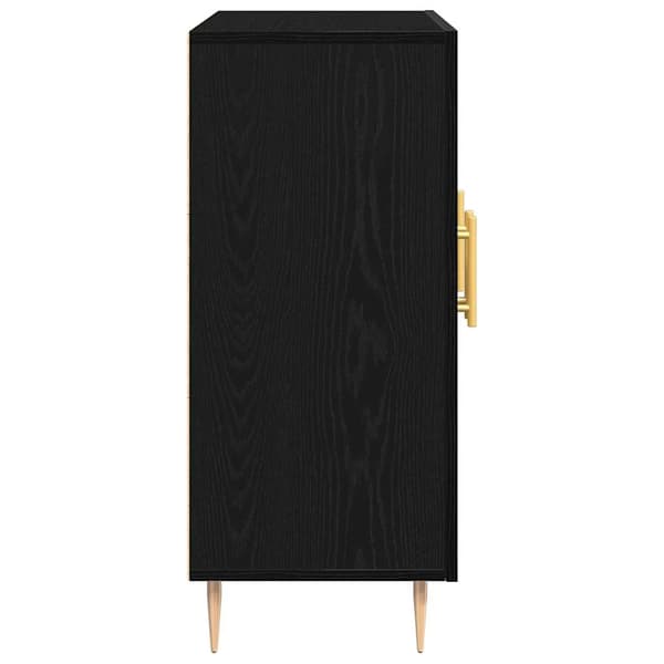 vidaXL Sideboard Sort eg 90 x 34 x 80 cm Konstrueret træ