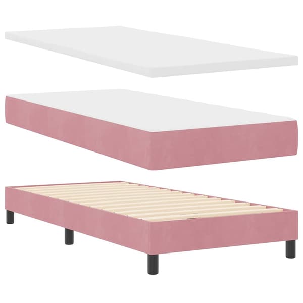 vidaXL Box spring seng med madras Lyserød 200 x 100 cm Polyester